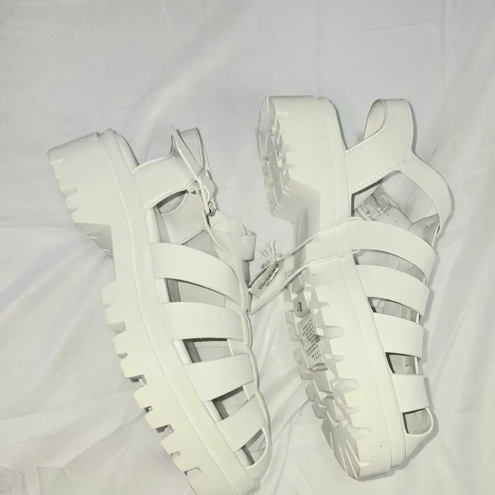 American Eagle White Leather Fisherman Sandals Women Size 8 Chunky Sole NEW/tag